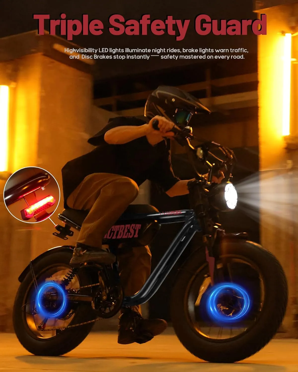20"/16" Electric Bike,Peak 1500W/1200W, 48V 15.6Ah/10.4Ah Fat Tire All-Terrain Electric Motorcycle,Full Suspension,UL2849 Electric Dirt Bike for Adults on Mountains/Snow/Sandy