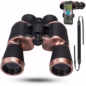 20x50 Binoculars High Power Binoculars for Adults with Low Night Vision Waterproof Compact Binoculars for Bird Watching Hunting Hiking Traveling Outdoor, Phone Adapter Strap and Case