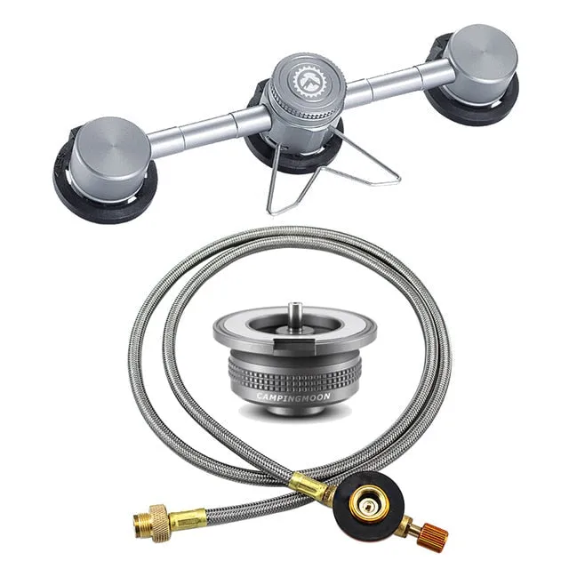 3-in-1 Aluminum Butane Adapter for Cassette Gas Canisters - Ideal for Outdoor Camping and Hiking
