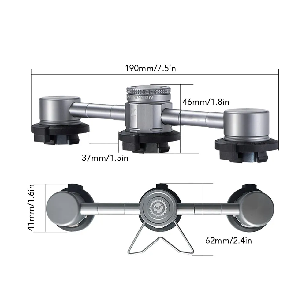 3-in-1 Aluminum Butane Adapter for Cassette Gas Canisters - Ideal for Outdoor Camping and Hiking