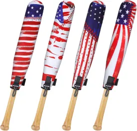 4 Pcs Baseball Bat Sleeve 18 x 2.4 Inch Lightweight Softball Bat Warmer Cover Sleeve Protector Essential Baseball Accessories with Hook for Adult
