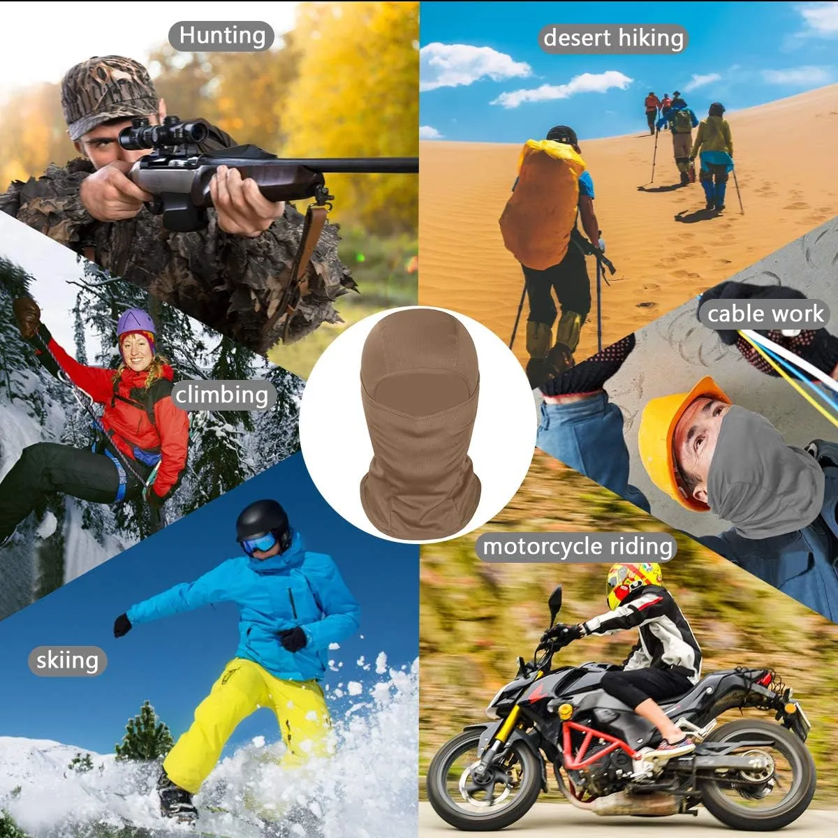 Achiou Ski Mask for Men Women, Balaclava Face Cover, Shiesty Mask UV Protector Lightweight for Motorcycle Snowboard