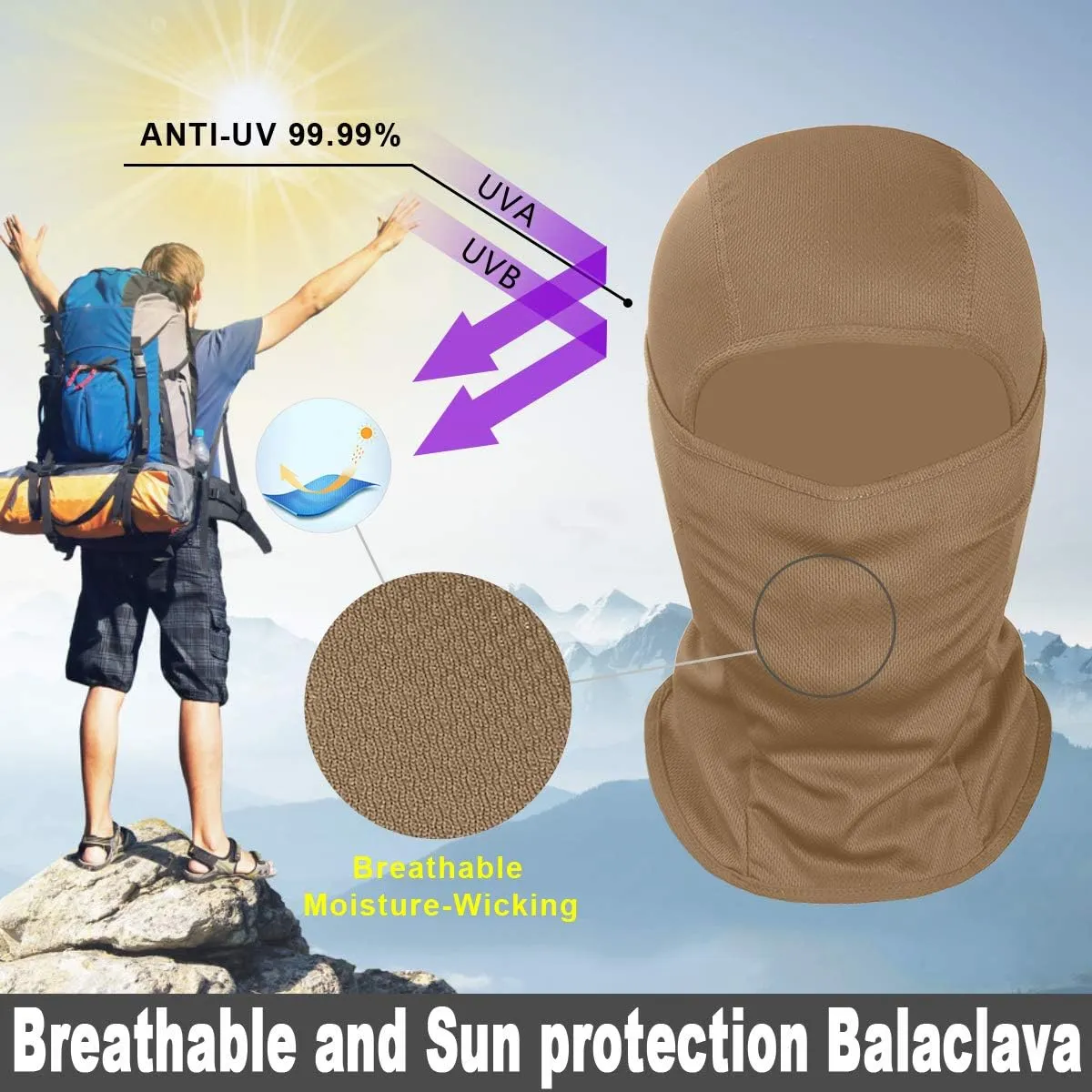 Achiou Ski Mask for Men Women, Balaclava Face Cover, Shiesty Mask UV Protector Lightweight for Motorcycle Snowboard