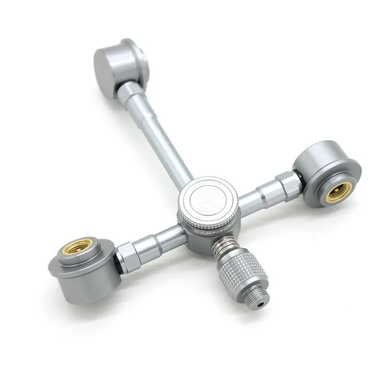 Aluminum Alloy Camping Gas Canister Adapter: 3-to-2 Switch Tool, OD3 Connector for Outdoor Stove