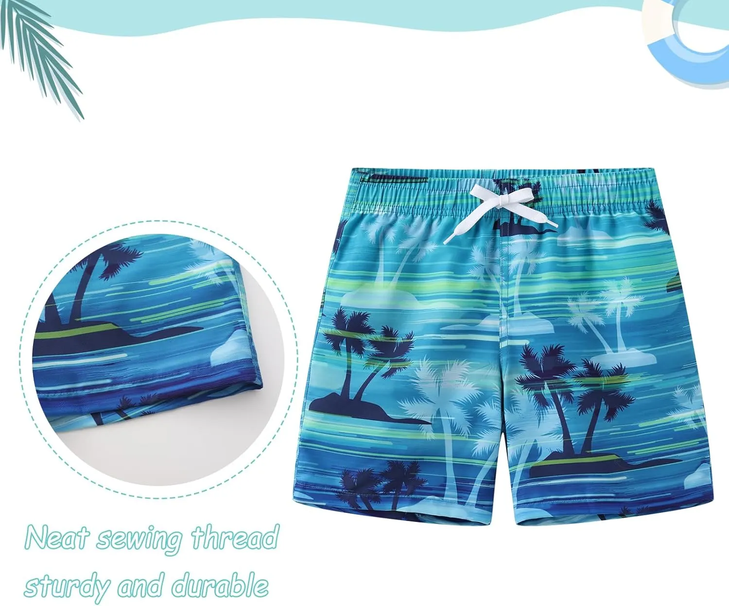 Boys Swim Trunks Swim Shorts with Brief Liner for Kids Boys Quick Dry Swim Shorts Beach Swimwear