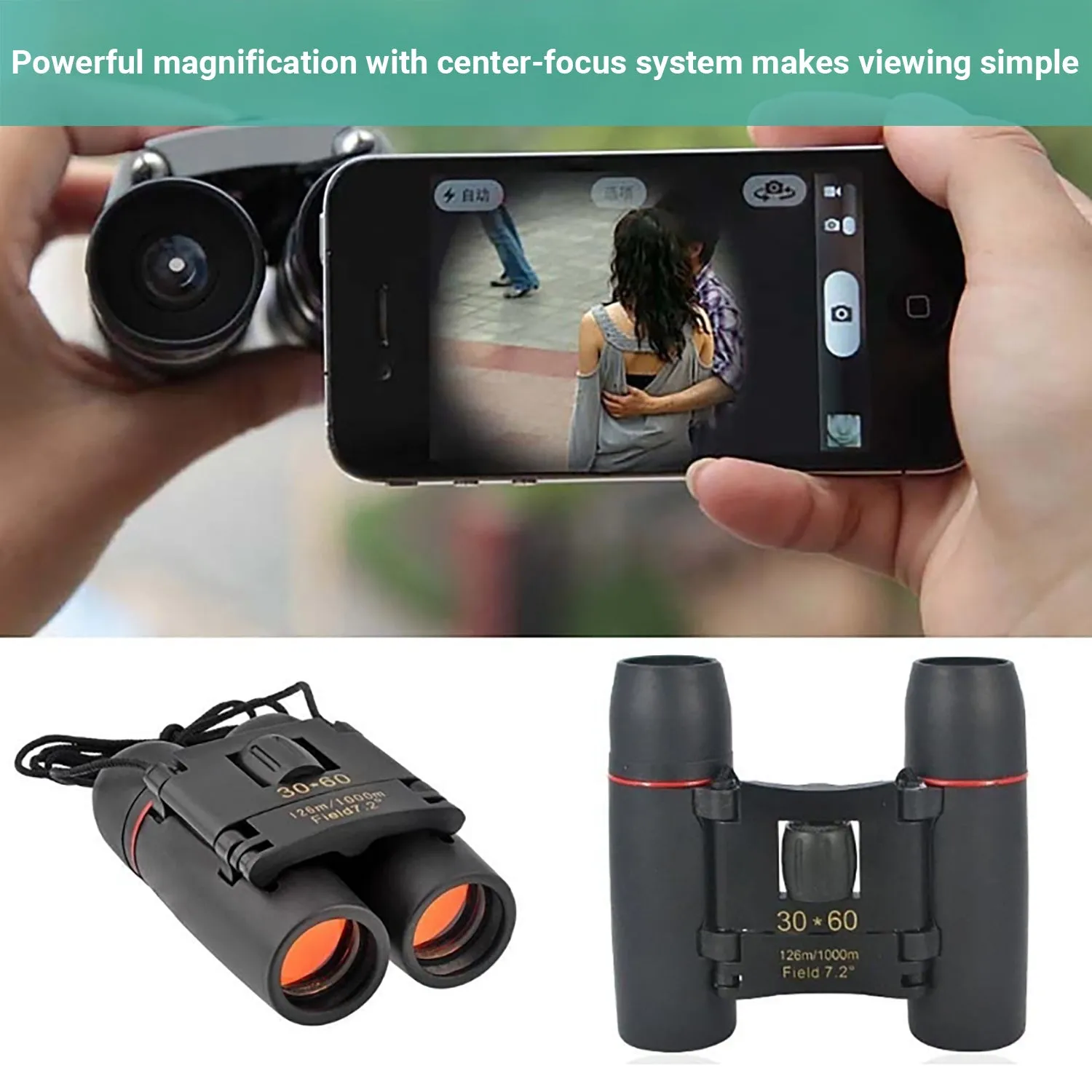 Crocox Hunting Binoculars Day Night Vision HD Telescope Hiking Mini Folding