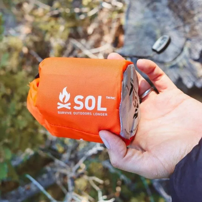 Emergency Bivvy with Rescue Whistle - Orange