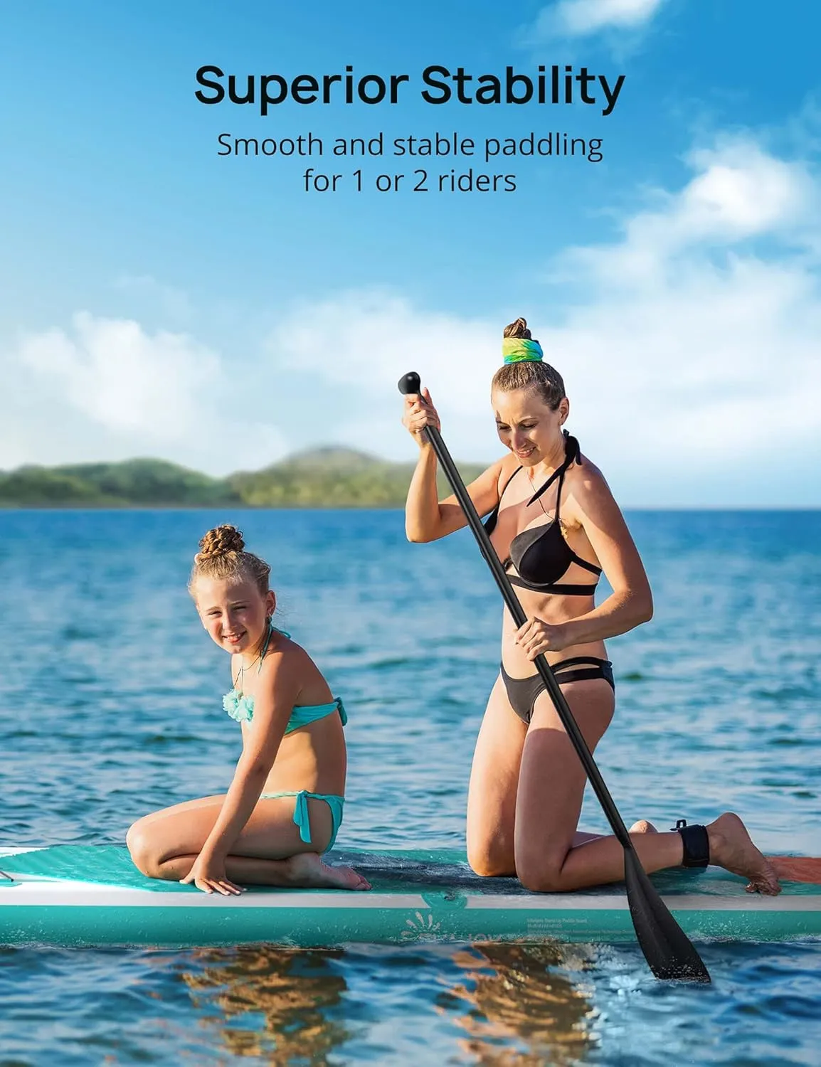 EVAJOY Inflatable Paddle Board 6'' Thick Around Stand Up Paddle Board with Portable iSUP Accessories & Waterproof Bag, Portable Hand Pump for Racing Touring Fishing , Safety Leash, Main Fin