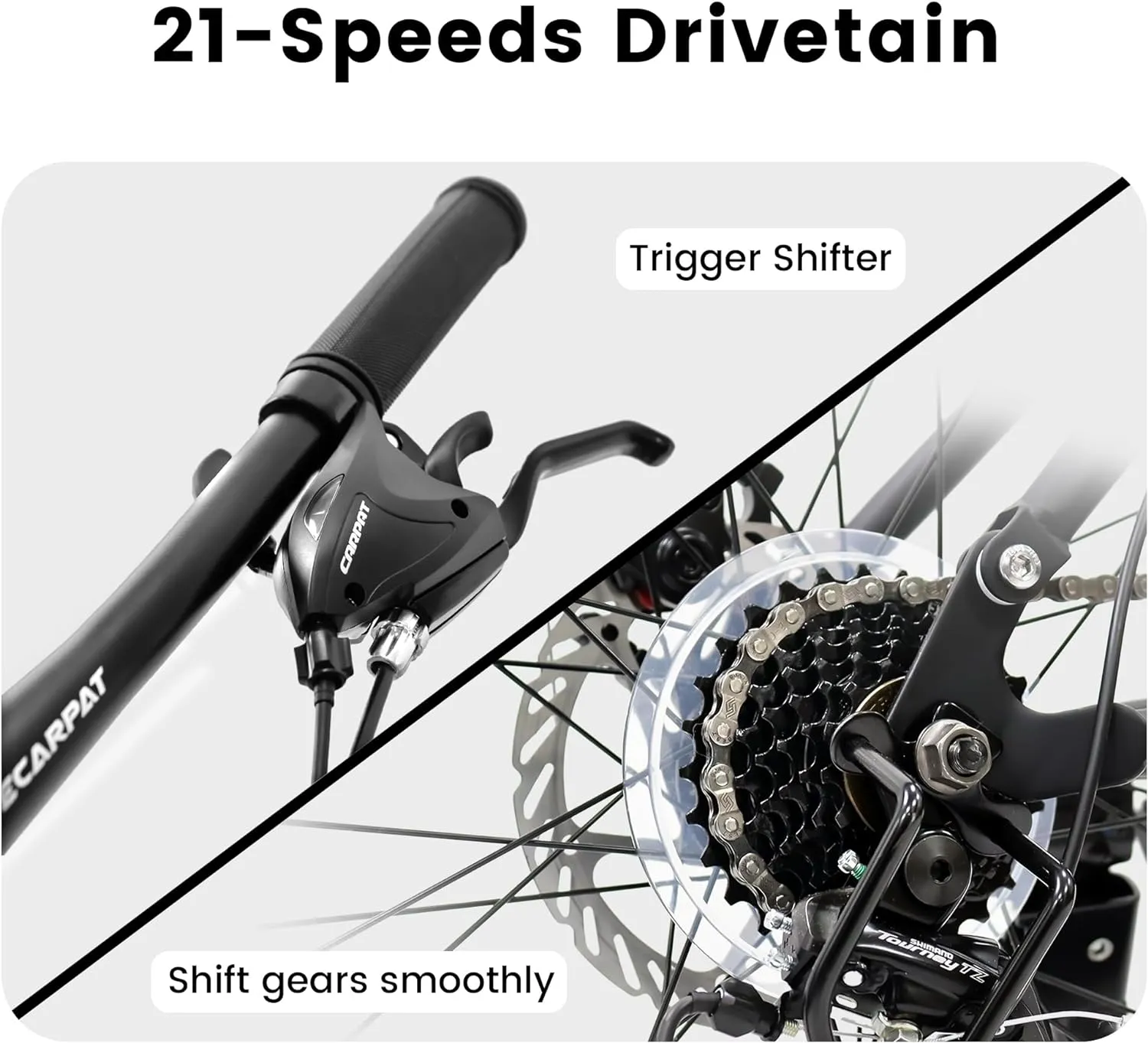 Full Dual Suspension Mountain Bike 24/26/27.5 Inch, Mountain Bike for Mens Womens, Student Work with 21-Speed Disc Trail Commuter City Snow Bicycles