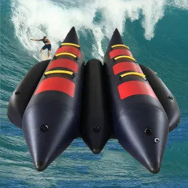 Inflatable Banana Boat, Inflatable Tow Tube Flying Fish Boat, Water Surfing Inflatable Raft for Adults and Children to Play On Water,C