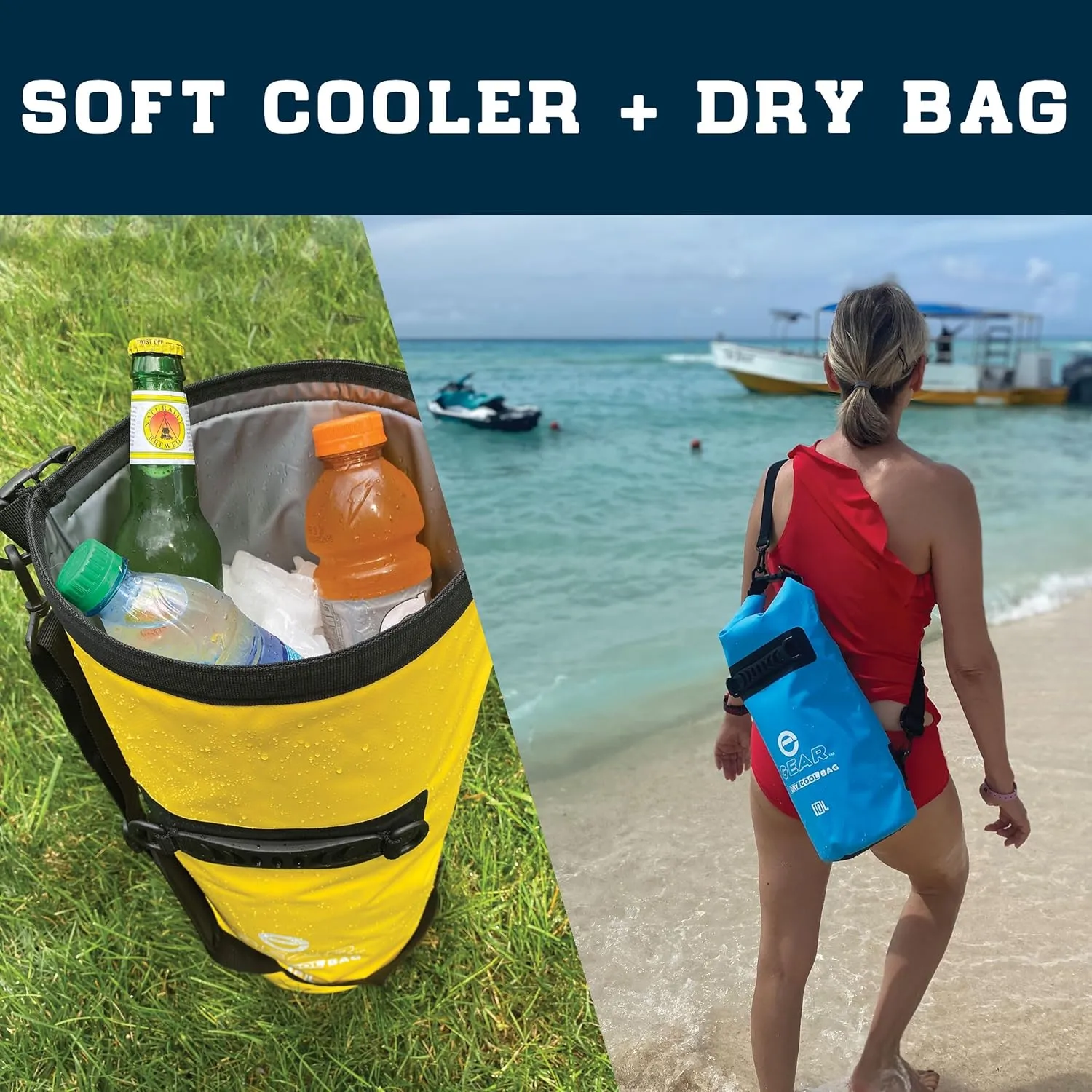 Insulated Dry Bag Floating Cooler  10L / 15L / 25L Roll Top, Leak Proof, Waterproof, Collapsible, with Padded Shoulder Strap - Perfect for Kayaking Fishing Beach