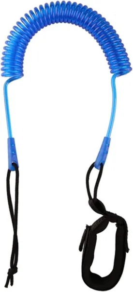 Kayak 10ft Leg Rope Surfboard Leash SUP Elastic Strap Stretchable Safe Paddle Leash Coiled Ankle Stand Up Raft Traction Surfing Kayak Accessory (Color : Blue)