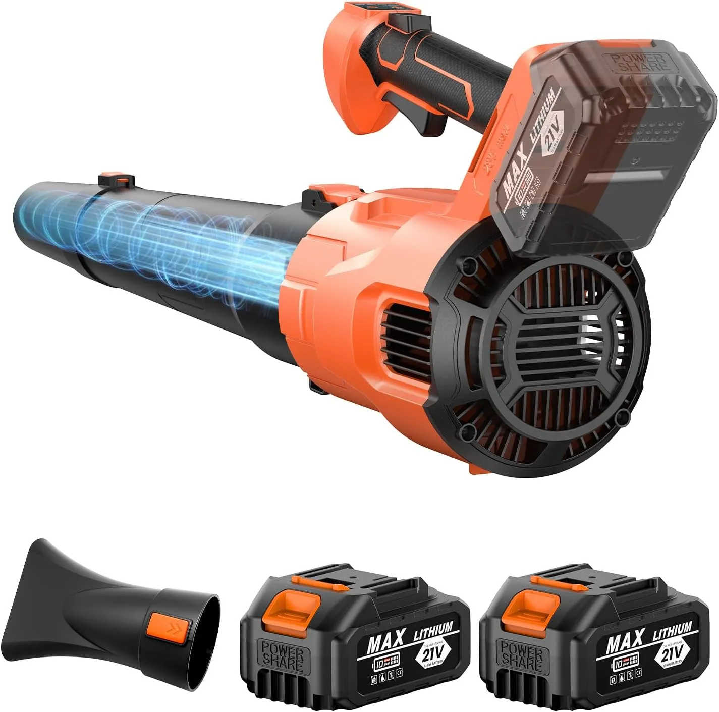 Leaf-Blower-Cordless- air Blower for Lawn Care and dust-Electric Leaf Blower with Battery and Charger with 2X4.0Ah Batteries-3 Speed Modes-brushless Motor Turbo Blower for Patio Cleaning Lawn Tools