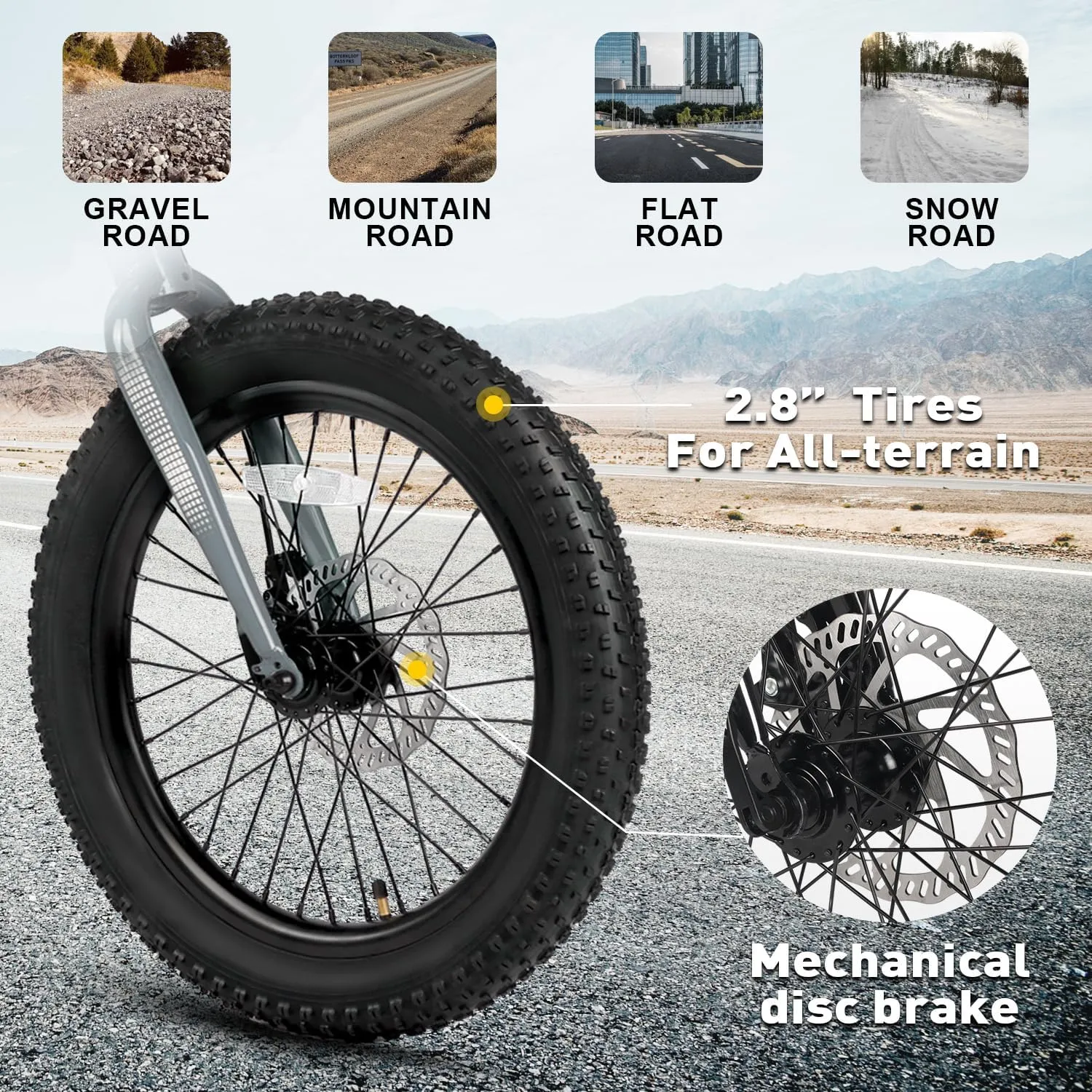 Mars Kids Mountain Bike, 20 24 Inch Fat Tire Bike for Teen Ages 6-14 Year Old, Bicycle with 2.8-Inch Wide Tires and 6 Speed Drivetrain, Multiple Colors