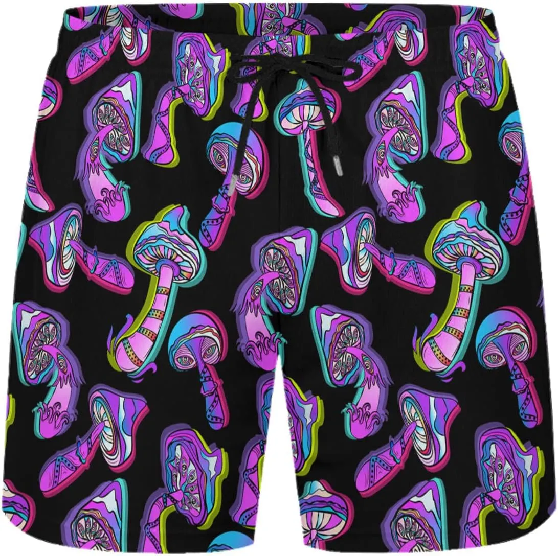 Mens 2 Piece Tracksuit Hawaiian Button Down Shirt and Compression Liner Shorts Sets with Bucket Hats