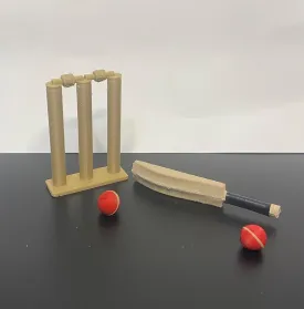 Mini Cricket Game Set - Kids Sports Toy | Wooden Cricket Bat, Ball & Stumps | Fun Backyard Play Set, Gift for Kids and Cricket Lovers