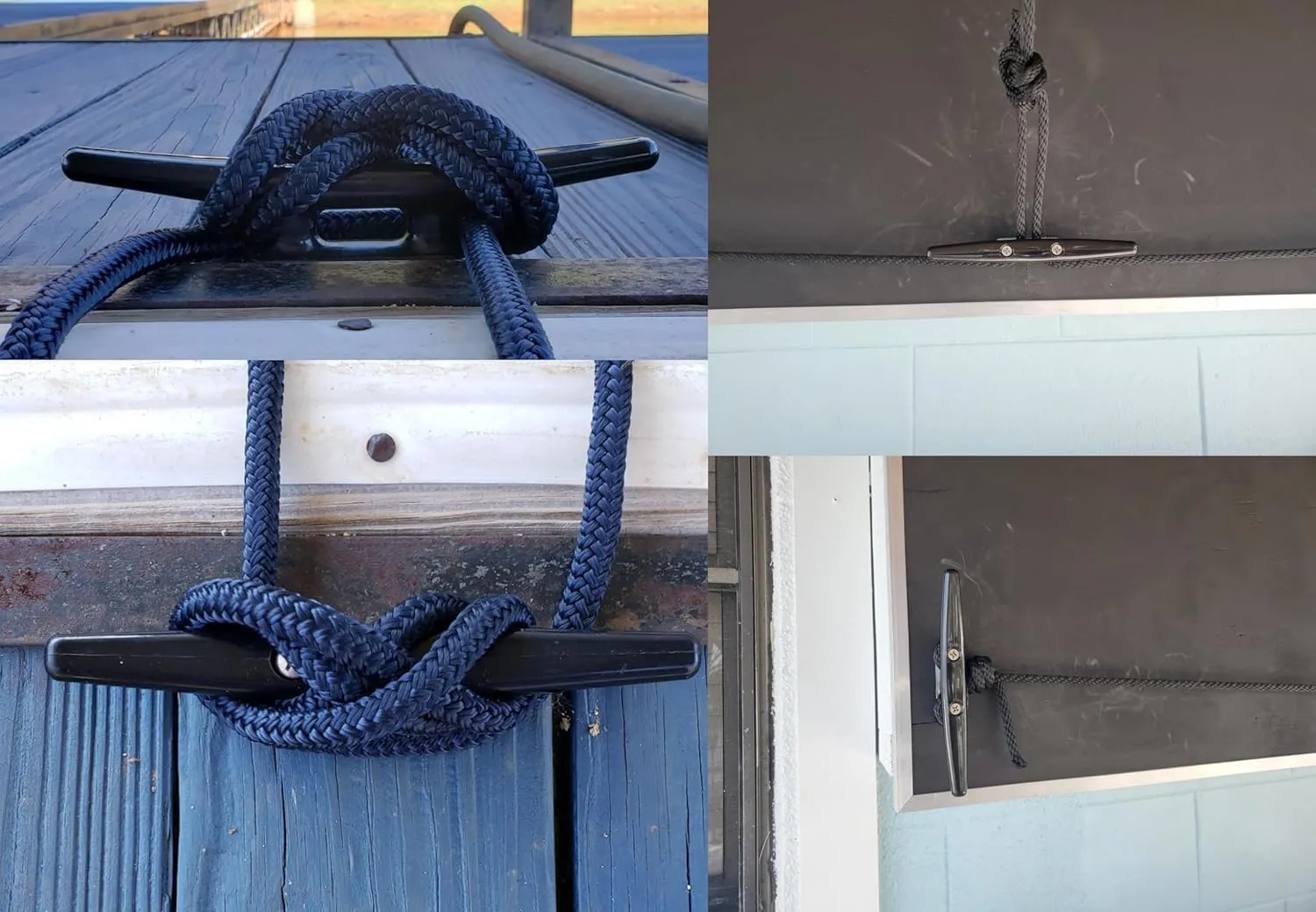 MIZUGIWA Nylon Boat Cleats Dock Cleats Black 4 Inch 5 Inch 6 Inch 8 Inch Boat Ties,Kayak Rope Tie Cleat,Rope Cleat,Kayak Cleat for Boat Docks,Kayaks,Marine,Nautical Dcor