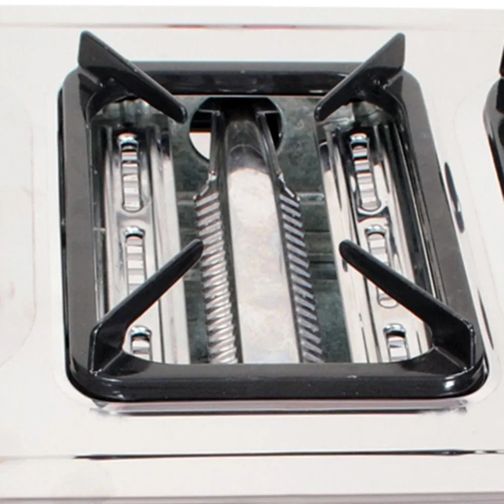 NJ GC-87 Camping Stainless Steel Gas Stove 3 Burners with Grill & Oven 9.7kW