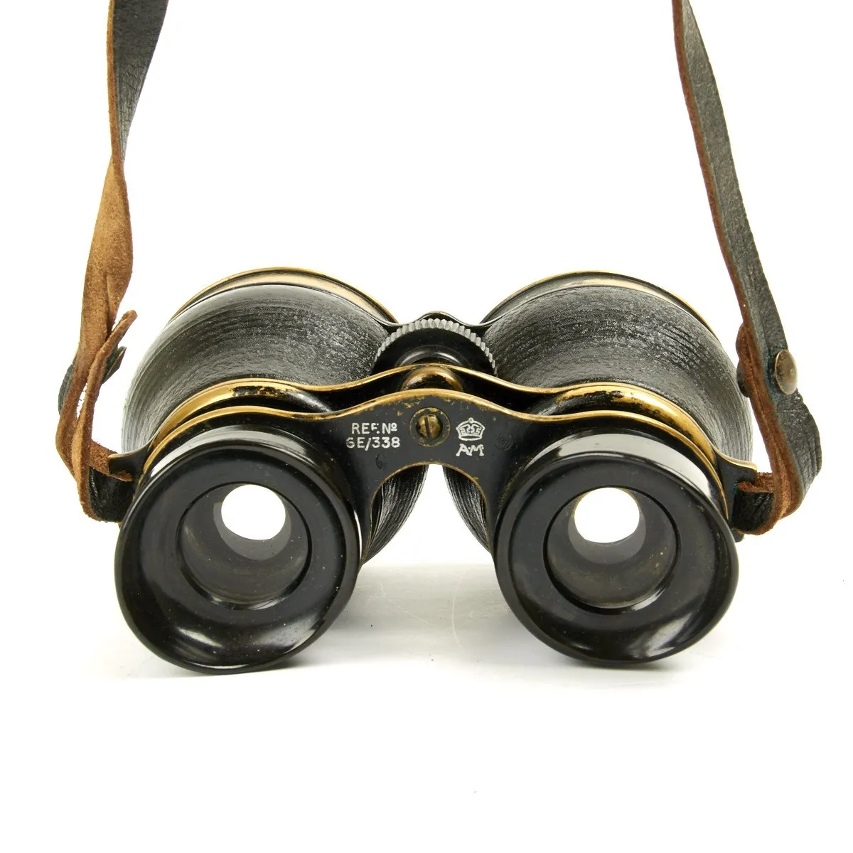 Original British WWII Husun Pilot 6E-338 Night Use Binoculars in Original Case