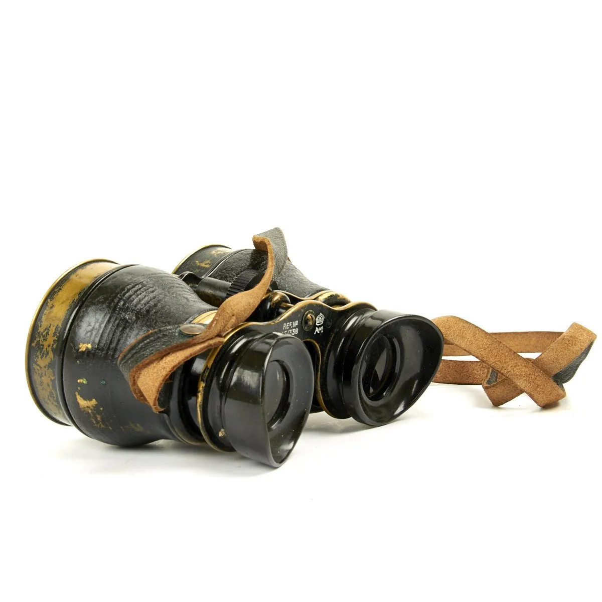 Original British WWII Husun Pilot 6E-338 Night Use Binoculars in Original Case