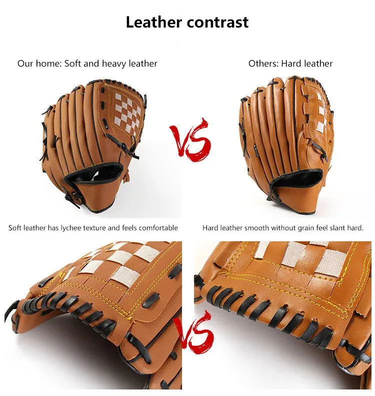 Outdoor Sport Baseball Glove Softball Practice Equipment Size 9.5/10.5/11.5/12.5 Left Hand For Kids/Adults Man Woman Training