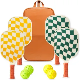 Pickleball Paddles Set of 2/4 - USAPA Approved Graphite/Fiberglass Pickleball Racket, 2/4 Pickleball Rackets, 4 Balls and 1 Portable Carry Bag, Pickle Ball Set for Men Women