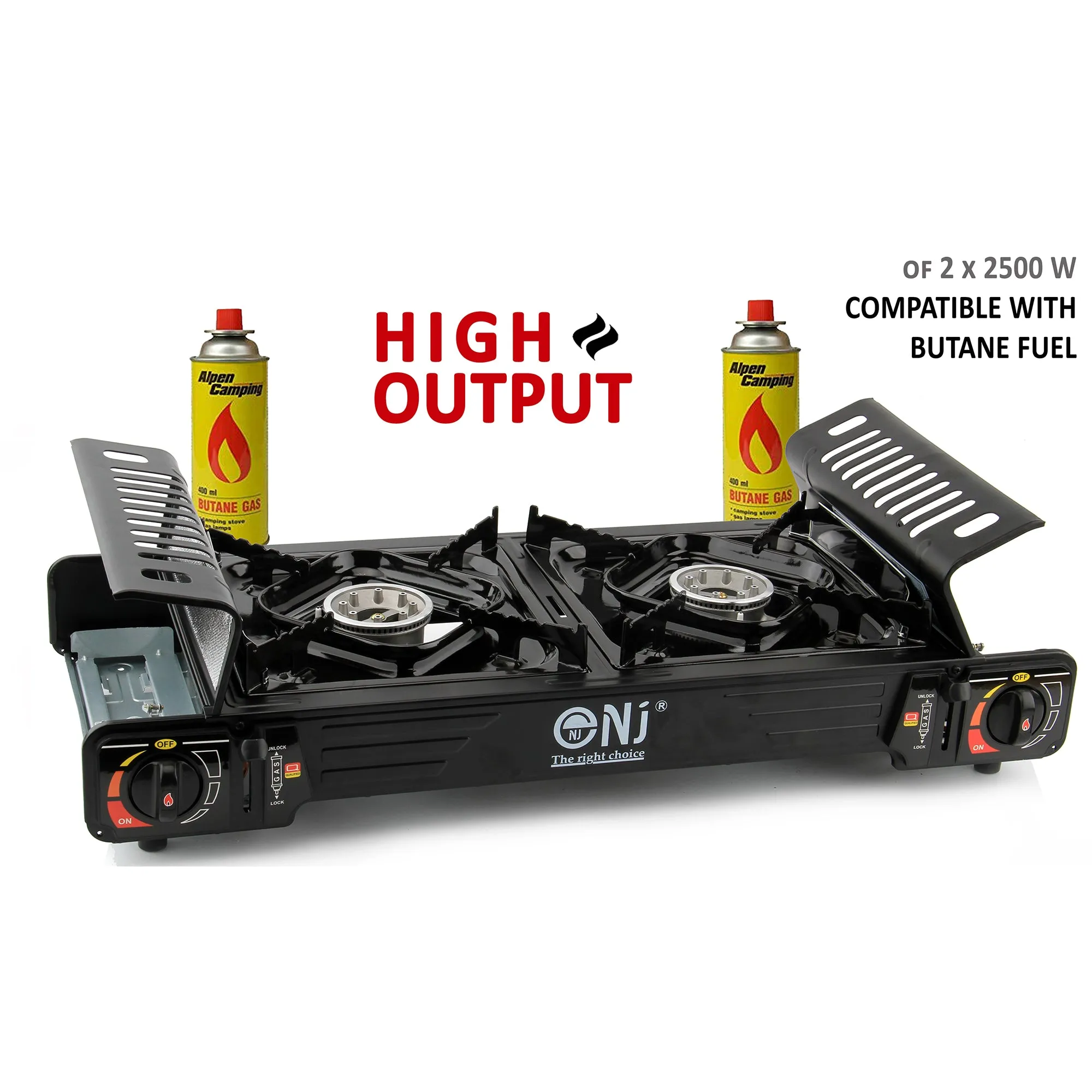 Portable 2 Burner Camping Gas Stove Butane BBQ Outdoor Cooker Carry Bag