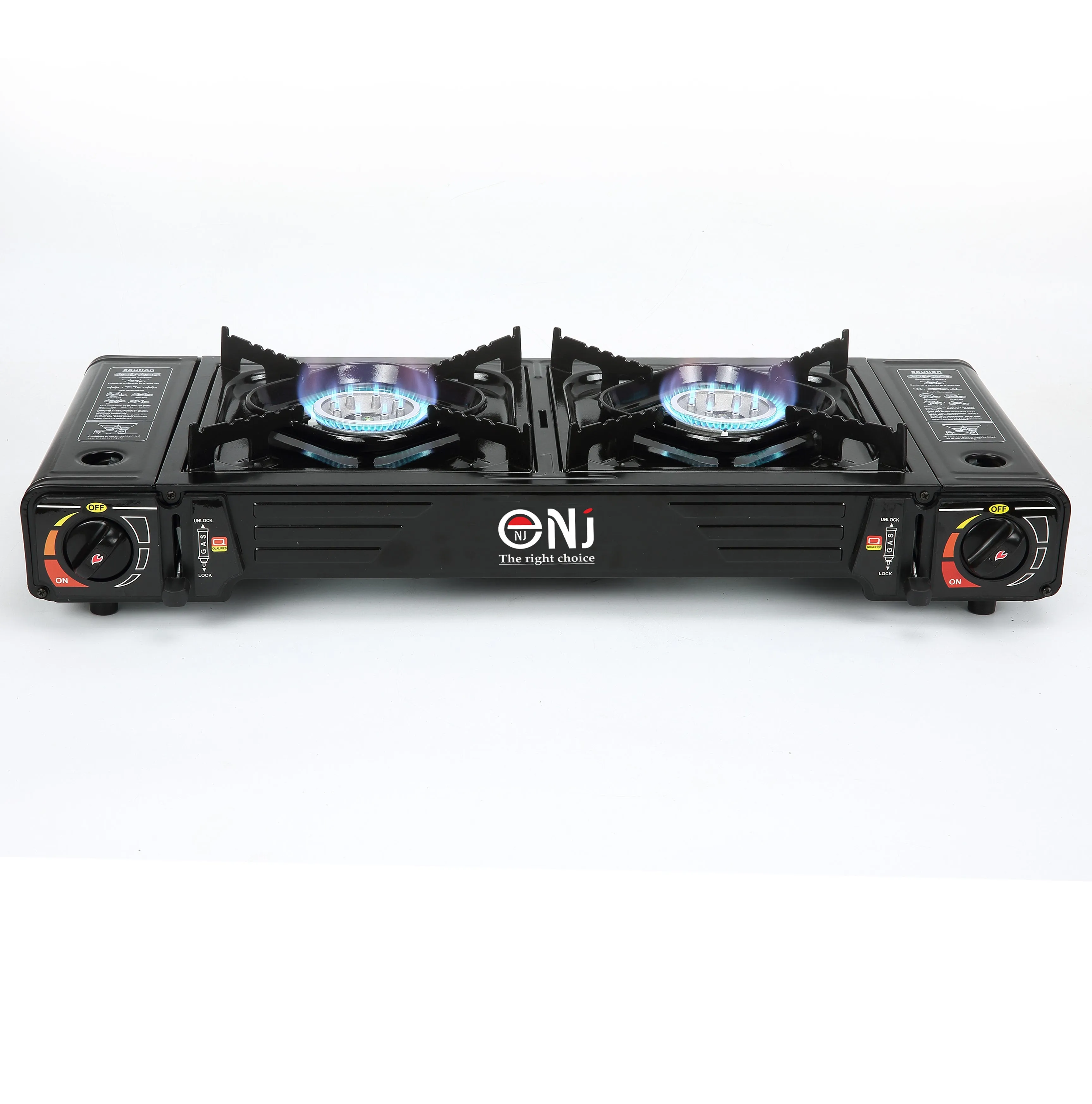 Portable 2 Burner Camping Gas Stove Butane BBQ Outdoor Cooker Carry Bag