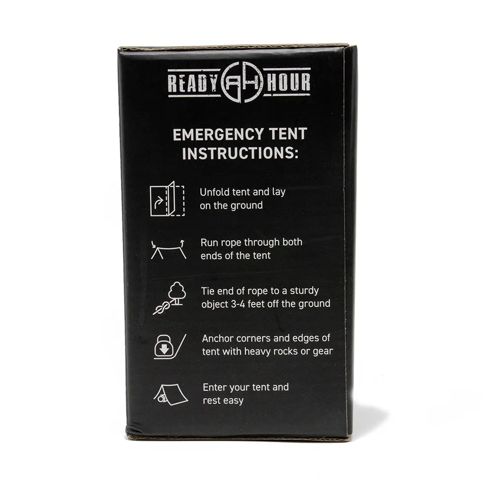 Ready Hour Army Green Nylon Emergency Tent with Survival Whistle