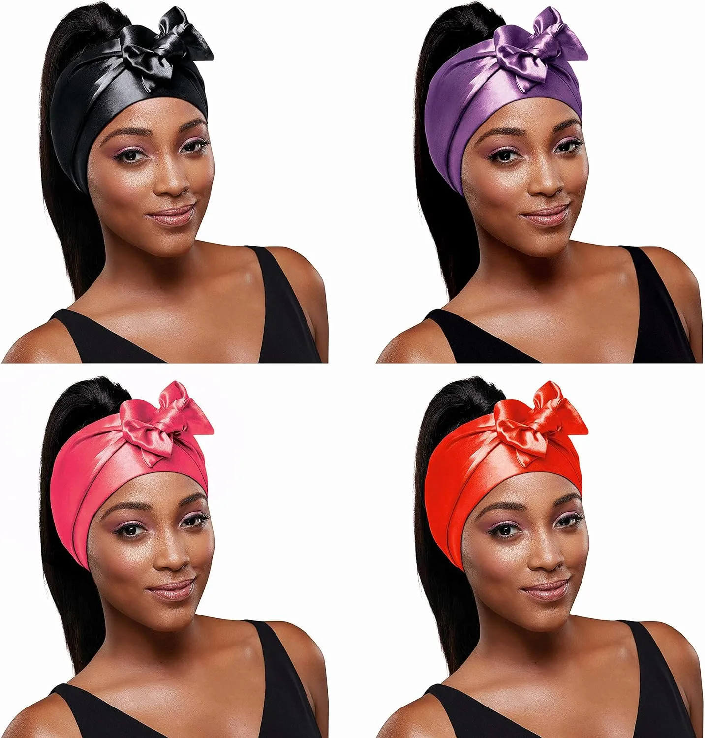 Red by Kiss Edge Laying Scarf Wrap for Hair Edge Silky Satin Scarf 4 PACK