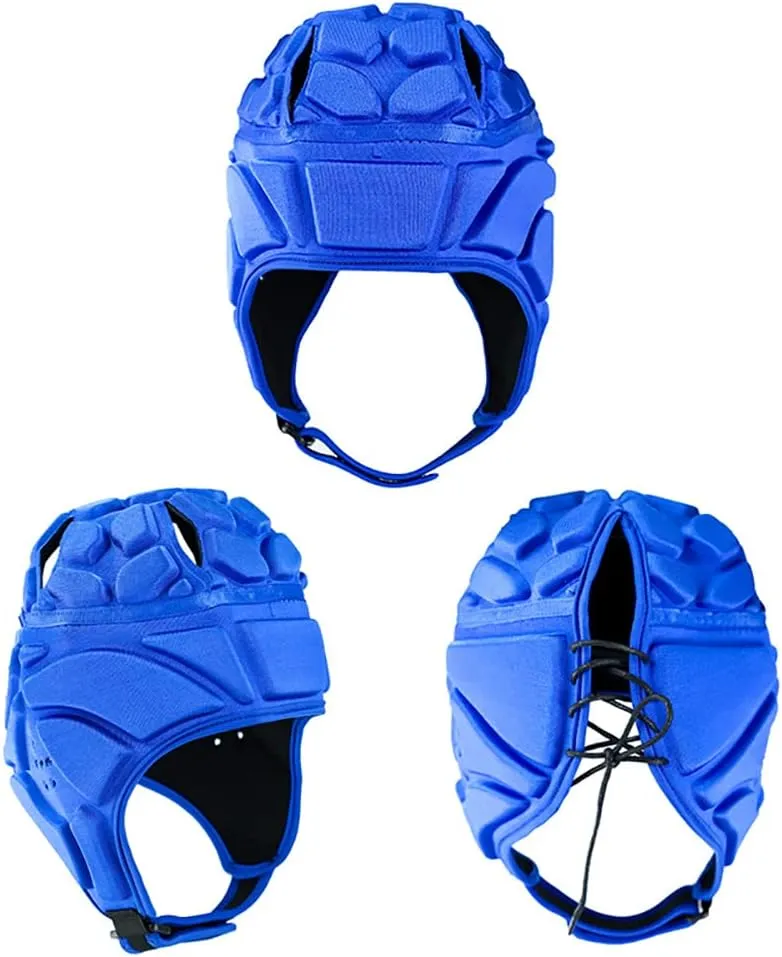 Soft Padded Headgear Rugby Protective Helmet Headguard Soft Shell Head Protector Goalkeeper Adjustable Soccer Goalie Helmet Support Rugby Flag Football Helmet Youth Kids Adults