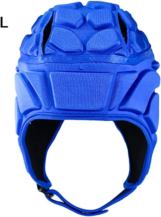 Soft Padded Headgear Rugby Protective Helmet Headguard Soft Shell Head Protector Goalkeeper Adjustable Soccer Goalie Helmet Support Rugby Flag Football Helmet Youth Kids Adults