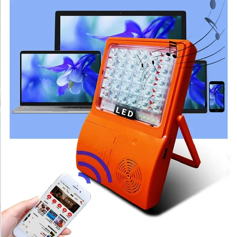 Solar Powered Bluetooth Music LED Tent Lamp - Portable USB Camping Emergency Light