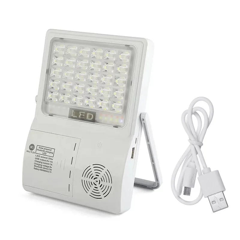 Solar Powered Bluetooth Music LED Tent Lamp - Portable USB Camping Emergency Light