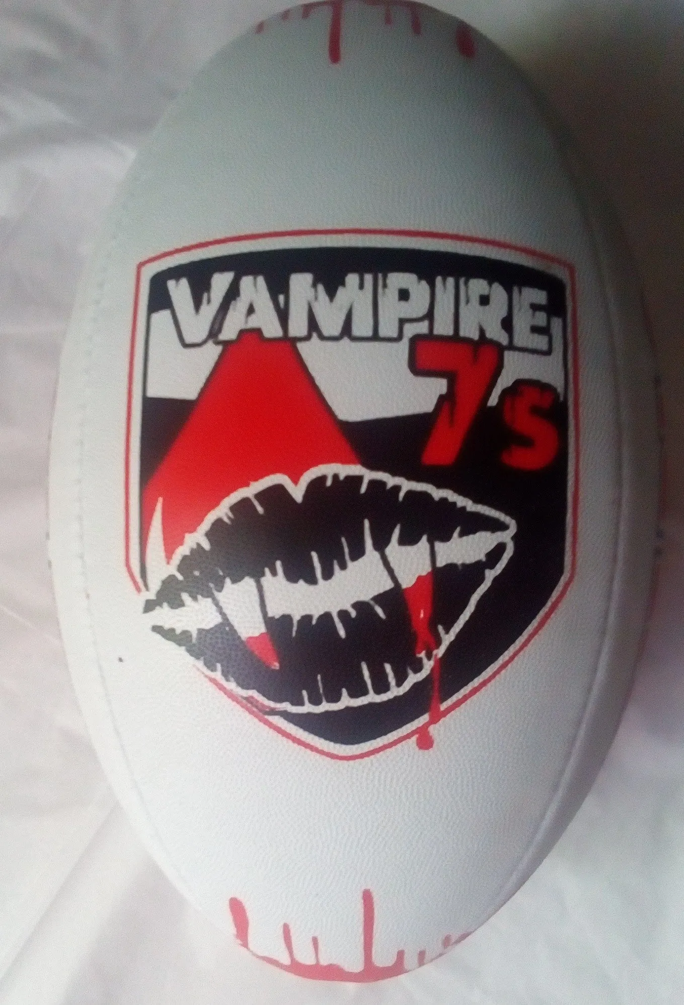 VAMPIRE 7S GIVE BLOOD PLAY RUGBY BALL