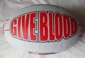 VAMPIRE 7S GIVE BLOOD PLAY RUGBY BALL