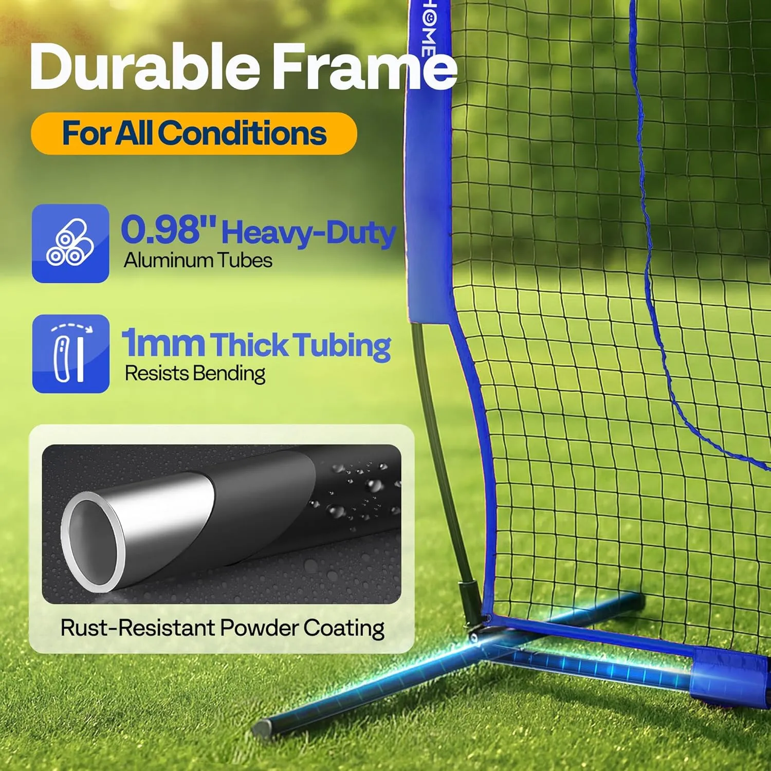 VIVOHOME Baseball Softball Batting Net - 7x7 Ft Baseball Backstop, Softball Practice Net for Hitting, Pitching, Throwing with Batting Tee and Carry Bag