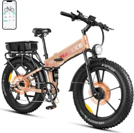 W Wallke Actual 2800W Dual Motor Folding Mountain Electric Bike, 48V 44Ah Battery 170 Mile,26" Fat Tire 35MPH Fast Adult Ebike, Full Suspension Hydraulic Brake, UL2849 Certification