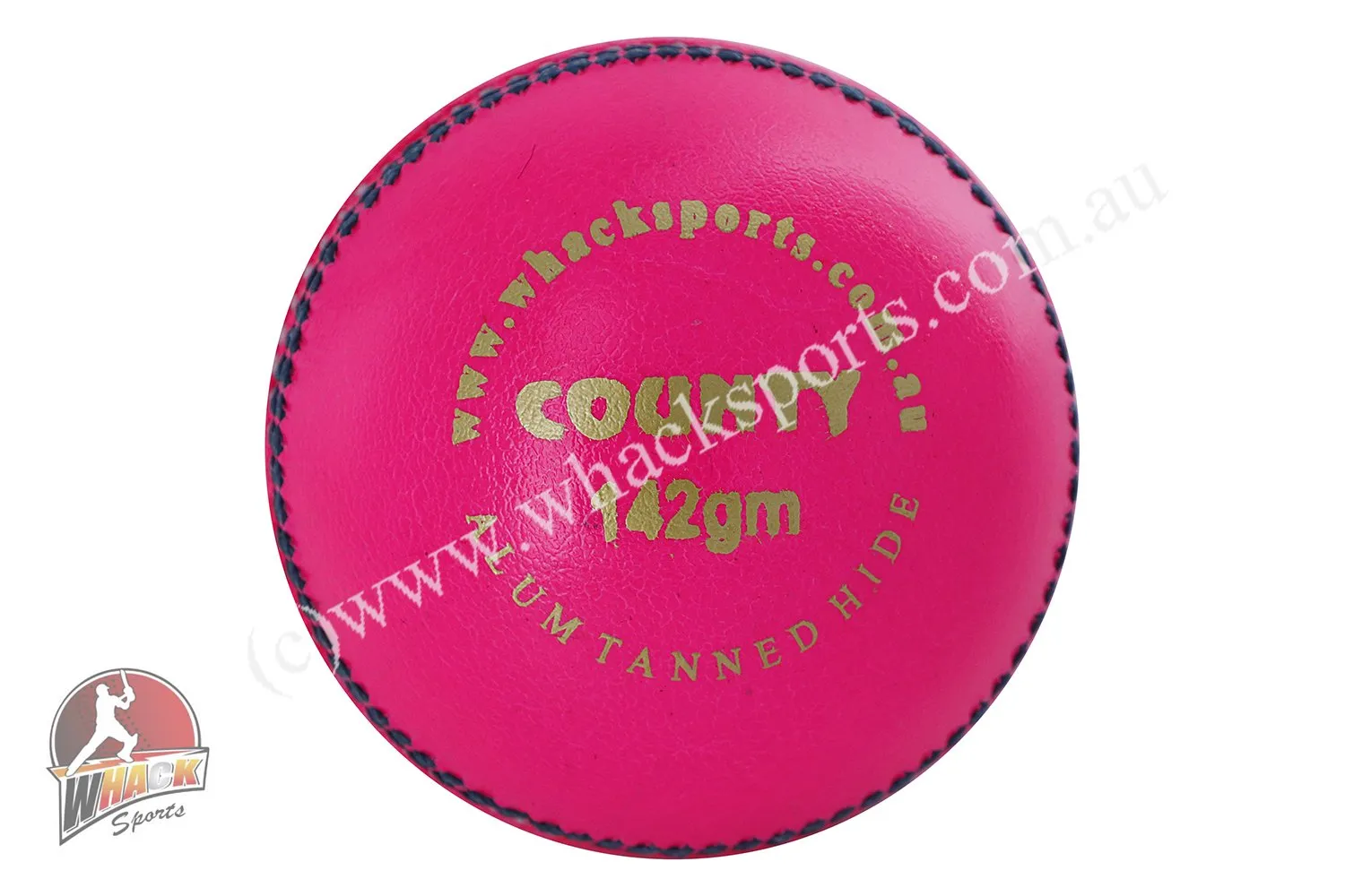 WHACK County Leather Cricket Ball - 2 Piece - 142gm - Pink