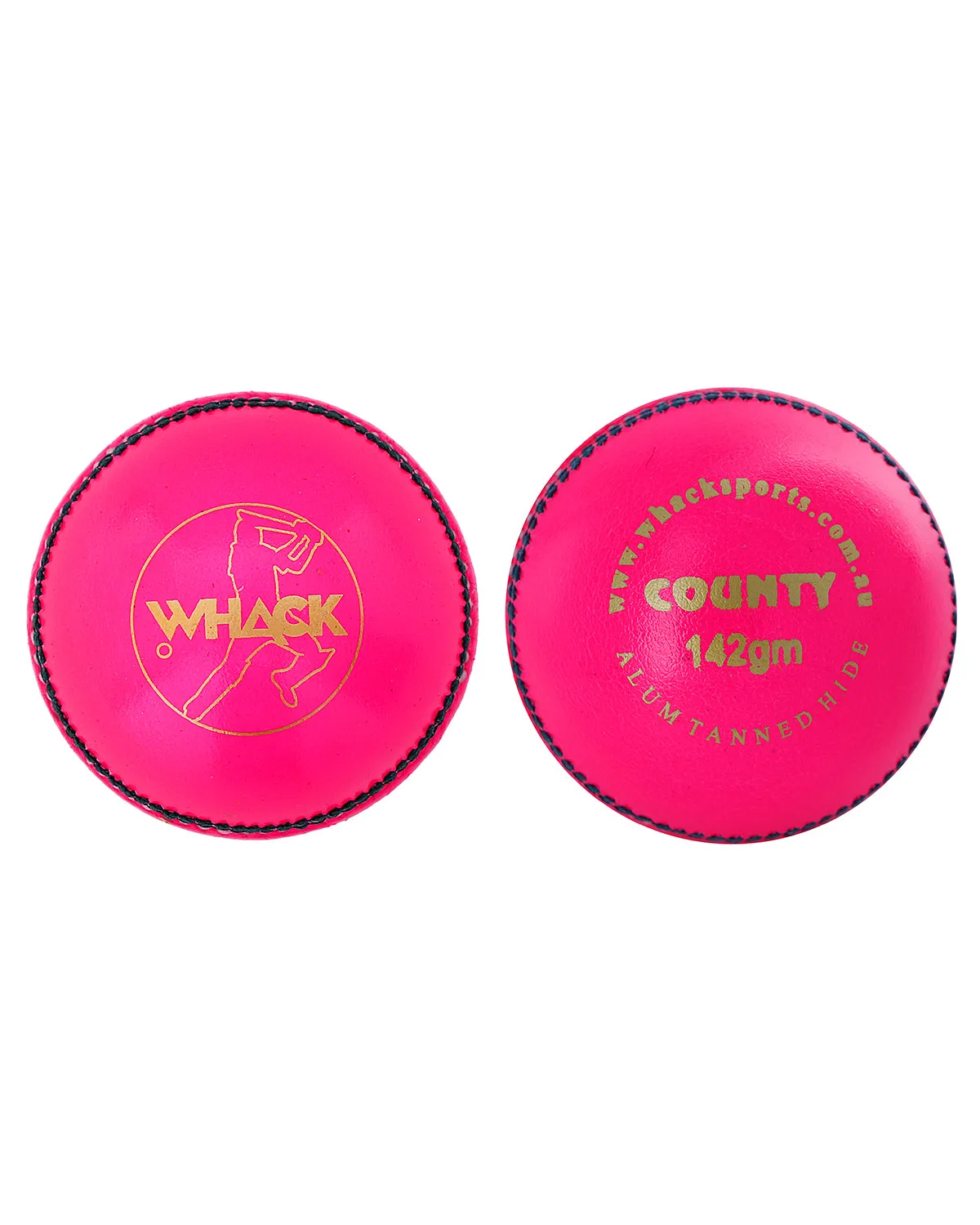 WHACK County Leather Cricket Ball - 2 Piece - 142gm - Pink