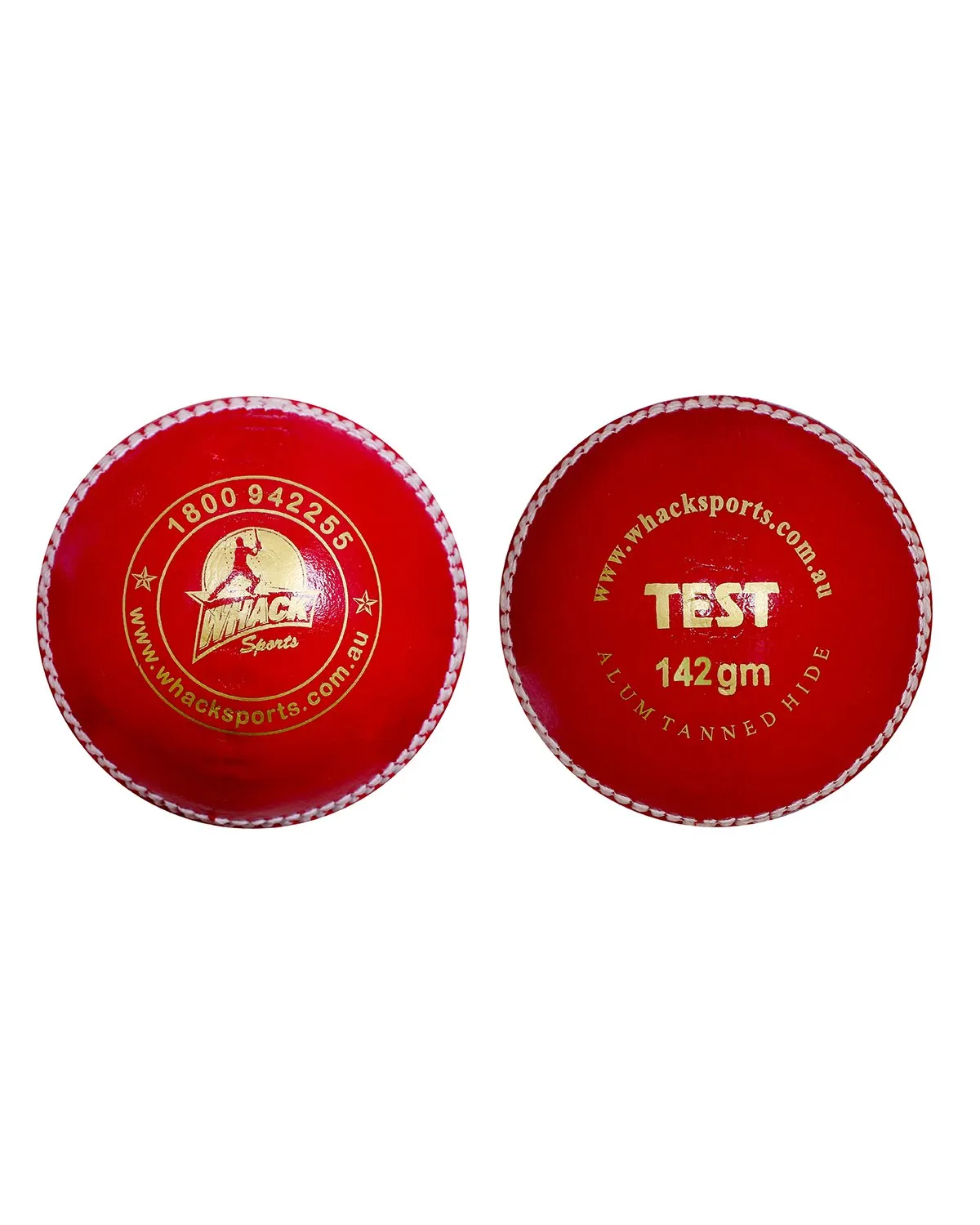 WHACK Test Leather Cricket Ball - 4 piece - 142gm - Red