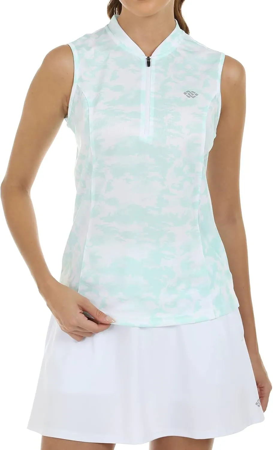 Women's Sleeveless Tennis Shirt Golf Shirts for Women Quick Dry Pickleball Shirts UPF 50  Sportswear T-Shirts with Zipper